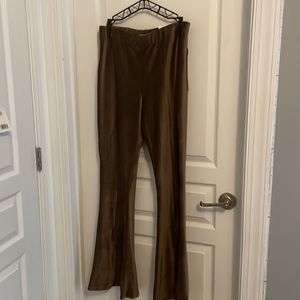 Knit Flare Pants with Spli